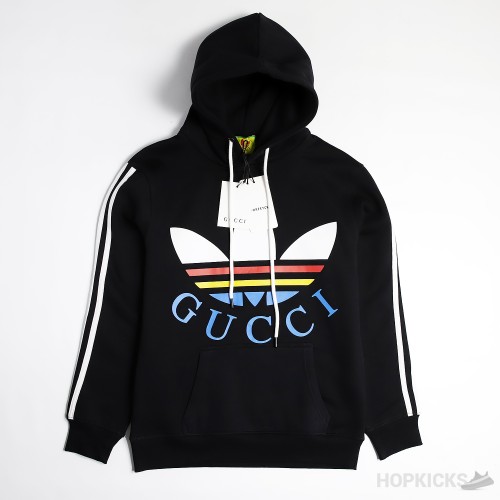Gucci x Adidas Cotton Black Multicolor Hoodie